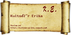 Kultsár Erika névjegykártya